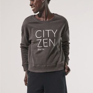 Pact Cityzen Earth Graphic Grey Crewneck Sweatshirt